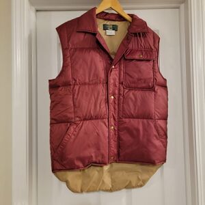 Vintage Orvis Goose Down Puffer Hunting Vest Maroon Size small